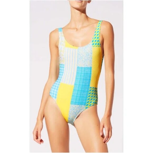 Solid & Striped Anne-Marie  Swimsuit Patch Print Measures Small NWOT - Picture 1 of 1